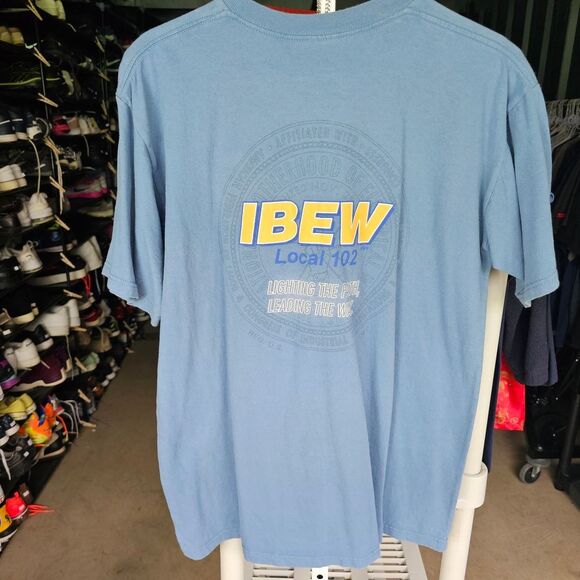 Hanes Blue Short Sleeve Crew Neck Tee - Picture 1 of 4